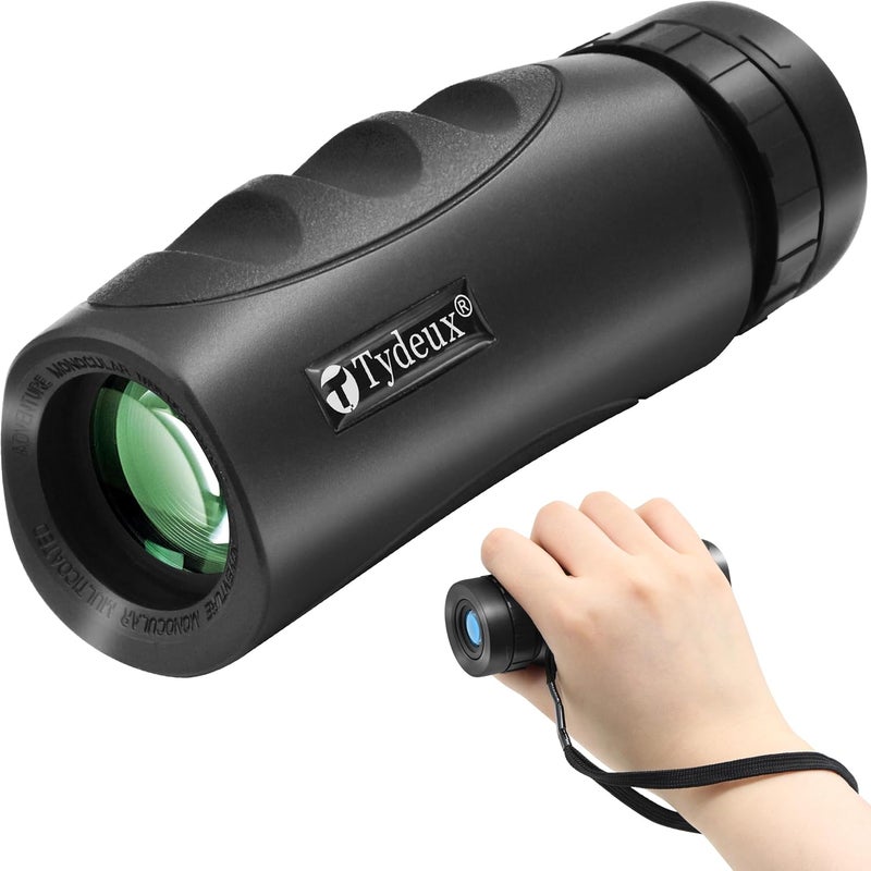 Tydeux Waterproof Compact Monocular - 10x25 Small High Powered Telescope Monoculars - Comes with Cleaning Cloth, Case & Neck Strap, Black - Image 1