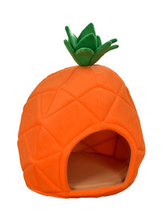 إسكدنيا بيت مُريح للحيوانات الأليفة على شكل أناناس لون برتقالي/لون أخضر 48سم - Image 2