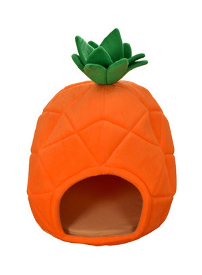 إسكدنيا بيت مُريح للحيوانات الأليفة على شكل أناناس لون برتقالي/لون أخضر 48سم - Image 1