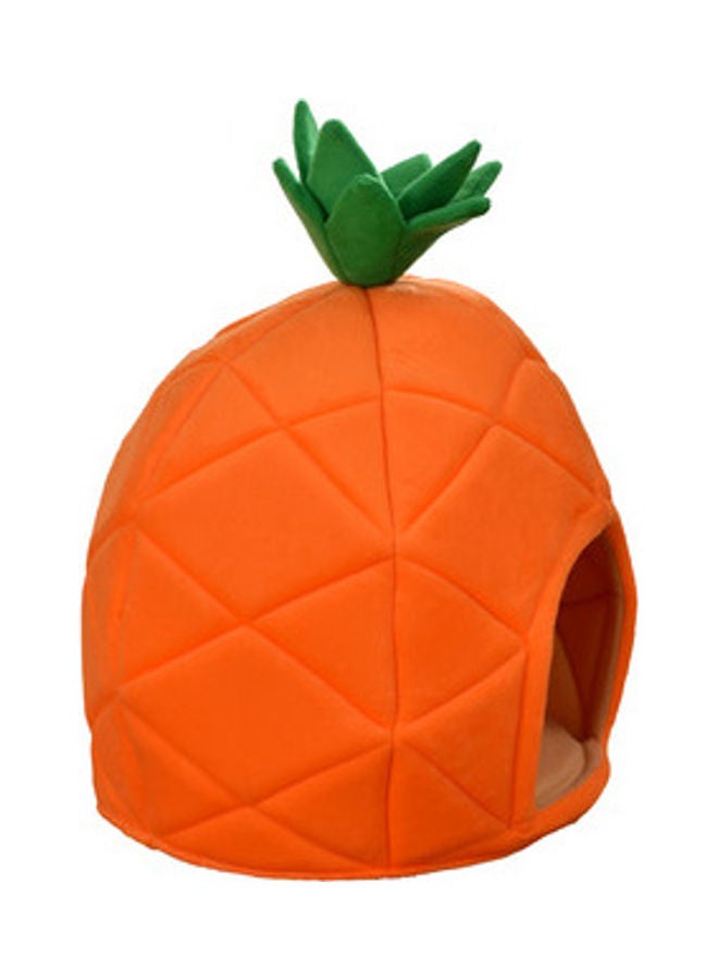 إسكدنيا بيت مُريح للحيوانات الأليفة على شكل أناناس لون برتقالي/لون أخضر 48سم - Image 4