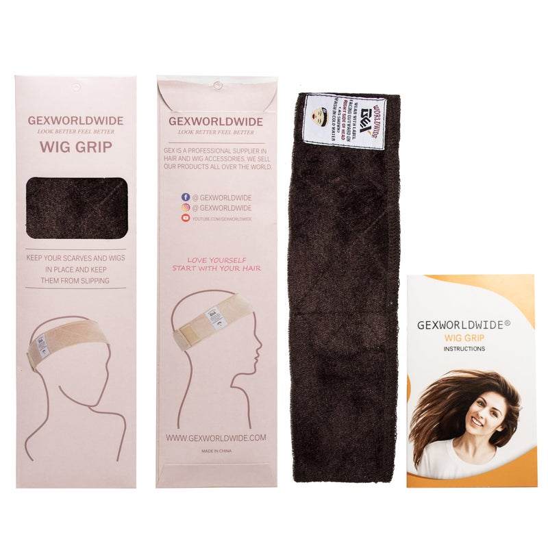 gexworldwide GEX Wig Grip Band Adjustable Velvet Non-Slip Breathable Head Band to Keep Wig Secured and Prevent Headaches (Brown) - Image 4