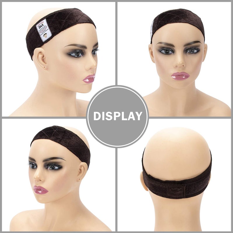 gexworldwide GEX Wig Grip Band Adjustable Velvet Non-Slip Breathable Head Band to Keep Wig Secured and Prevent Headaches (Brown) - Image 2