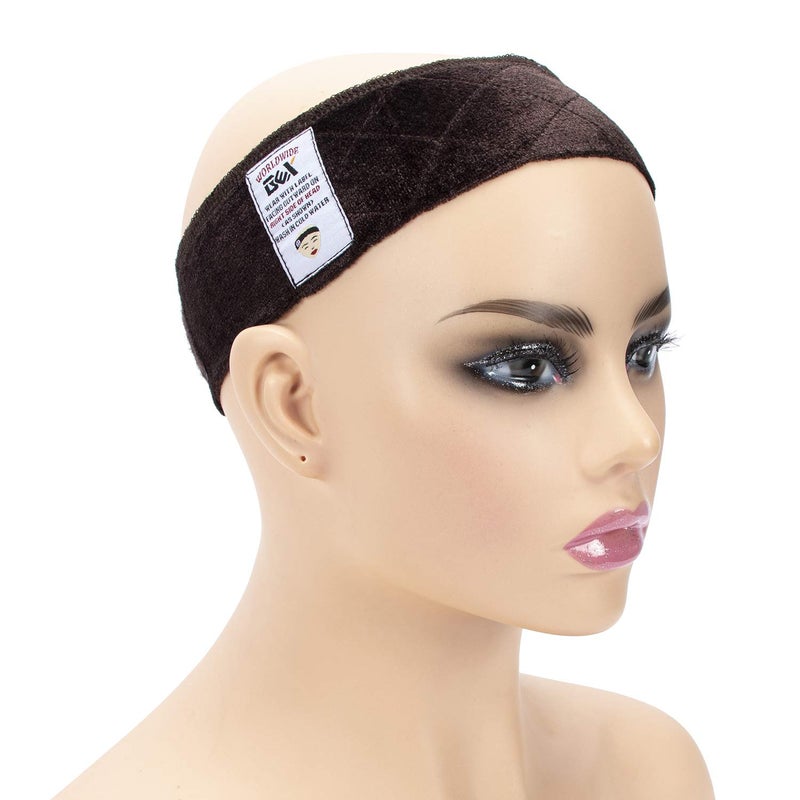 gexworldwide GEX Wig Grip Band Adjustable Velvet Non-Slip Breathable Head Band to Keep Wig Secured and Prevent Headaches (Brown) - Image 1
