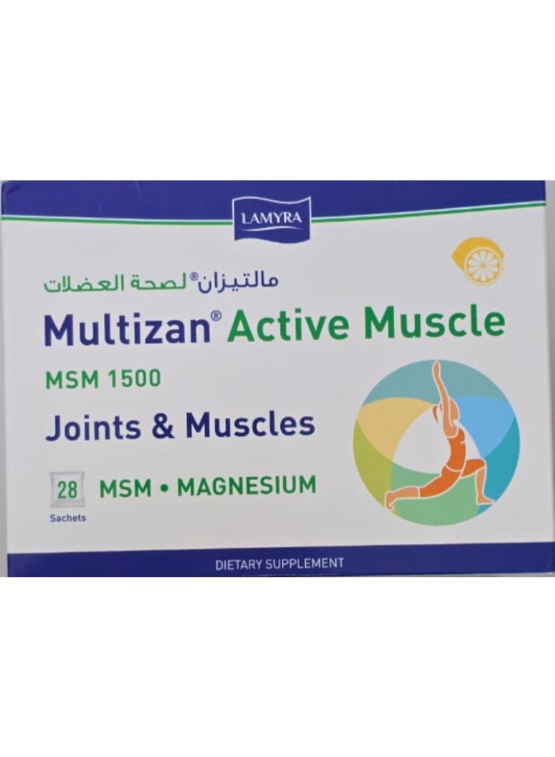 Lamyra Multizan Active Muscle Sachets 28’s | Sports Recovery Supplement for Muscle Strength, Energy, Stamina