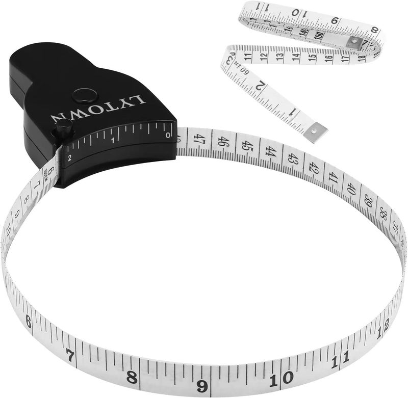 LYTOWN 2PCS Tape Measure Body Measuring Tape 60inch (150cm), Retractable Measuring Tape for Body Measurement & Weight Loss, Accurate Body Tape Measure for Fitness, Tailor, Sewing, Handcrafts, Clothes - Image 1