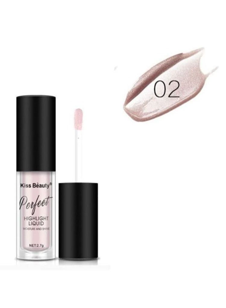 Kiss Beauty 3 Colors Face Highlighter Liquid Set Natural and Long Lasting Delicate Colors Lightweight Contour Cheeks Perfect Face Cosmetic Makeup for All Skin Types  - Image 4