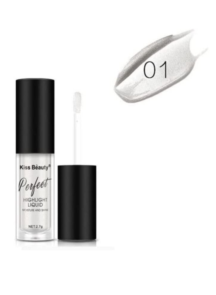 Kiss Beauty 3 Colors Face Highlighter Liquid Set Natural and Long Lasting Delicate Colors Lightweight Contour Cheeks Perfect Face Cosmetic Makeup for All Skin Types  - Image 3