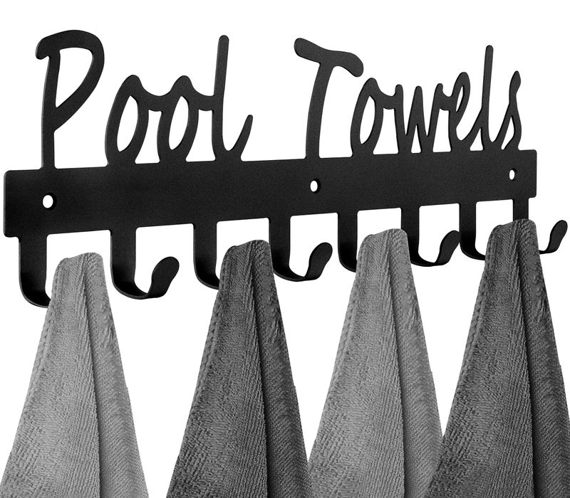 Topspeeder Pool Towel Hooks for Bathroom Wall Mount Towel Rack Towel Holder Carbon Steel Hanger Organizer Indoor Outdoor for Robe, Towel, Coat, Swimsuit, Umbrella, Bag, Keys - Image 1