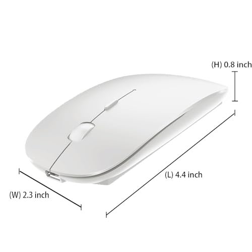 KLO 4 Modes Rechargeable Bluetooth Mouse BT3.0/5.2+USB-2.4G/Type-C,Wireless Mouse for MacBook pro/MacBook air/Laptop/iMac/ipad/Notebook/pc (BT/USB-C White) - Image 5
