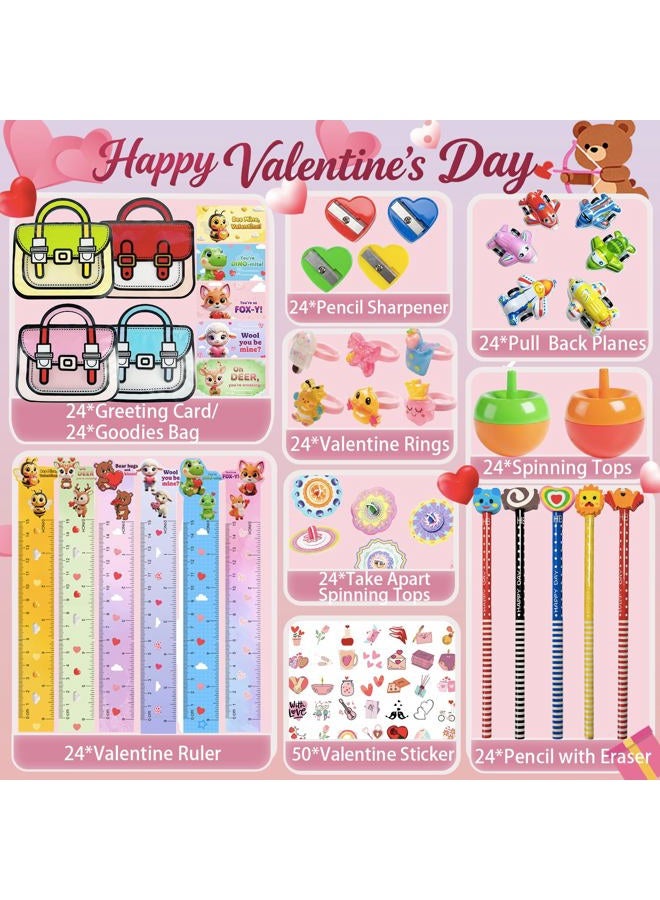 SQZUWIT Valentines Gifts for Kids - 24 Pack Assorted Valentines Stationery set - Image 4