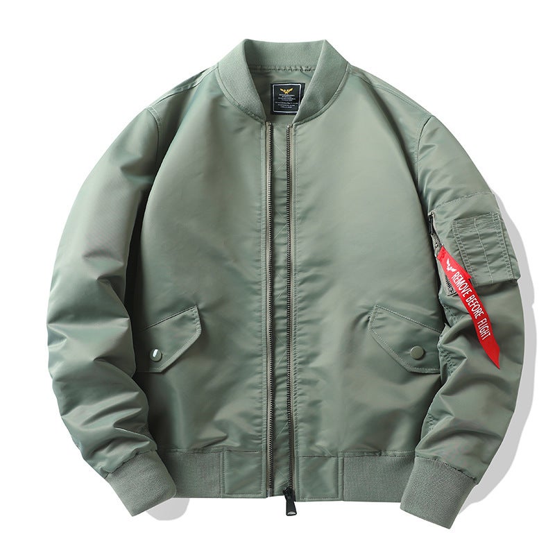 Tough Guy Jacket Live Supply [Plus Cotton/Thin] Air Force Ma1 Pilot Jacket Men'S Flight Jacket - Image 5