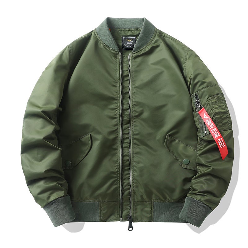 Tough Guy Jacket Live Supply [Plus Cotton/Thin] Air Force Ma1 Pilot Jacket Men'S Flight Jacket - Image 4