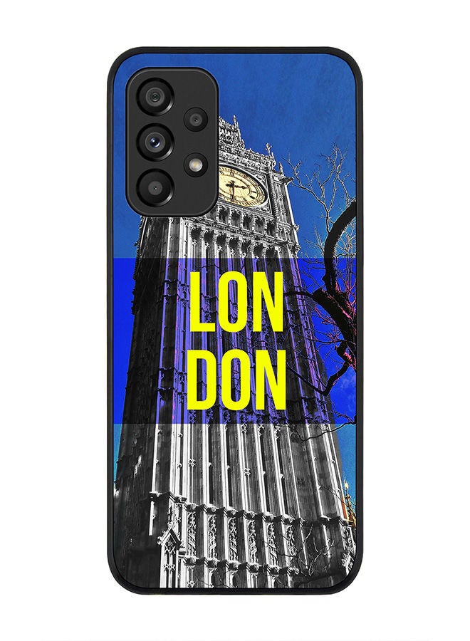 Stylizedd Rugged Black edge case for Samsung Galaxy A33 5G Slim fit Soft Case Flexible Rubber Edges Anti Drop TPU Gel Thin Cover - London - Big Ben - Image 1