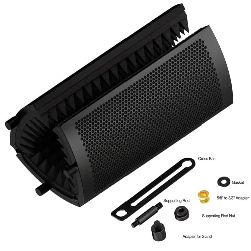 Audio Array AA-02 3-Panel Curved Isolation Shield with Insulation, Absorption & Reflection Filter | 3/8" and 5/8" Universal Mic Mount for Recording Studio, Podcasts, Singing & Broadcasting - Image 2