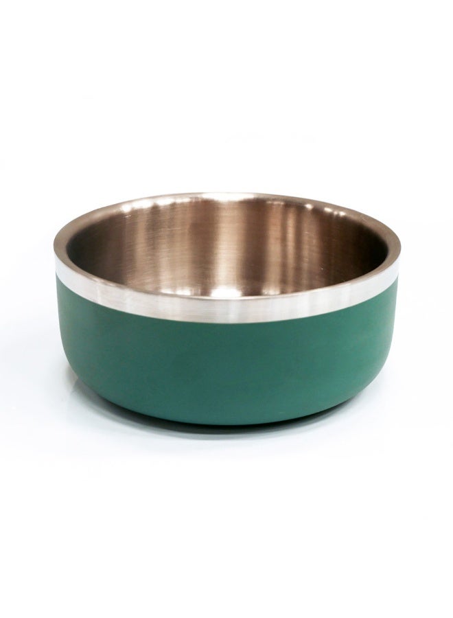 Saluki Stainless Steel Double Wall Dog Bowl - 1200 ml - Green