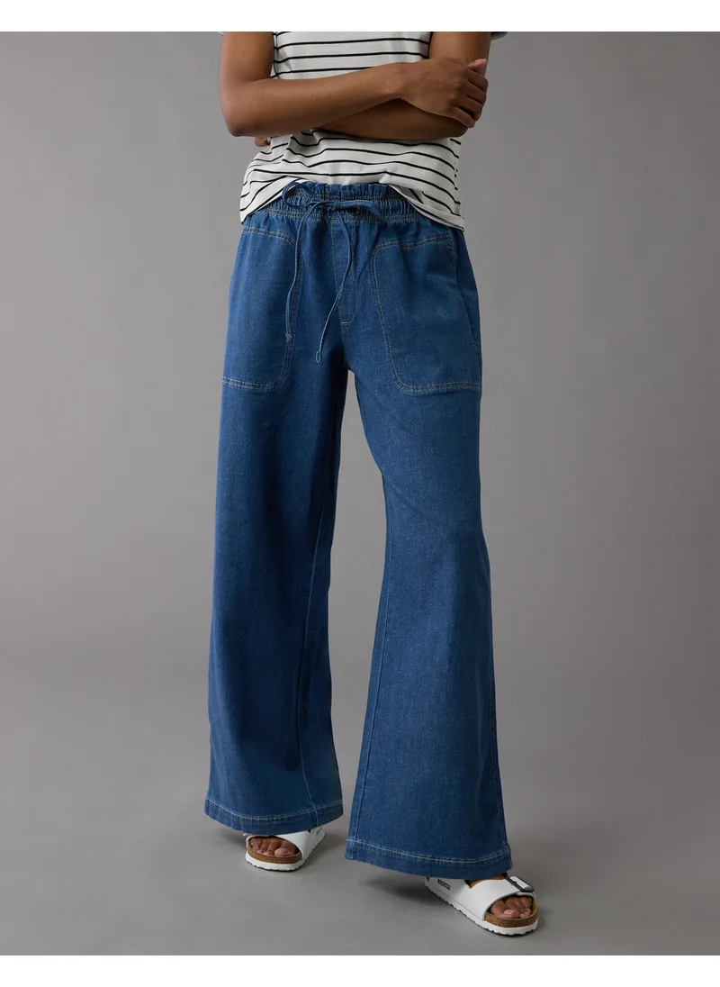 امريكان ايجل AE Dreamy Drape Linen-Blend Pull-On Pant