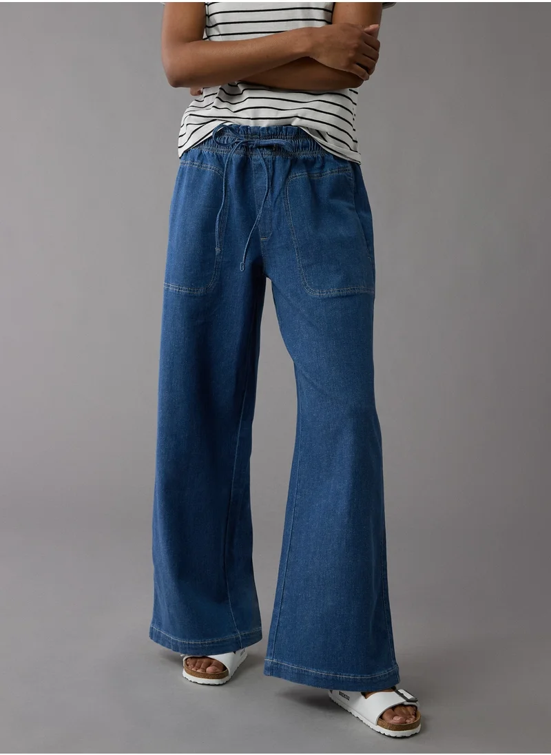 American Eagle AE Dreamy Drape Linen-Blend Pull-On Pant