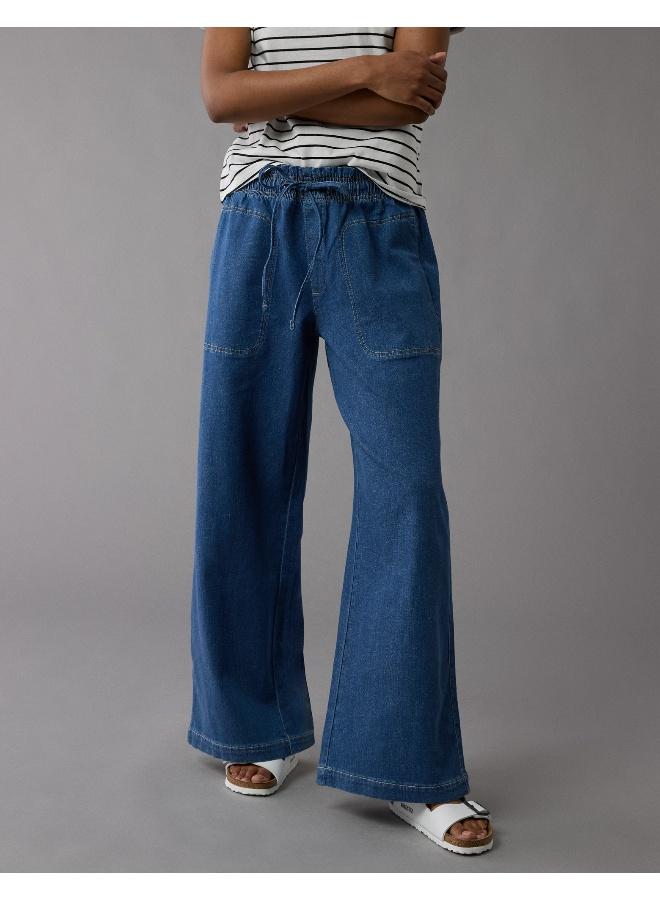 American Eagle AE Dreamy Drape Linen-Blend Pull-On Pant  - Image 1