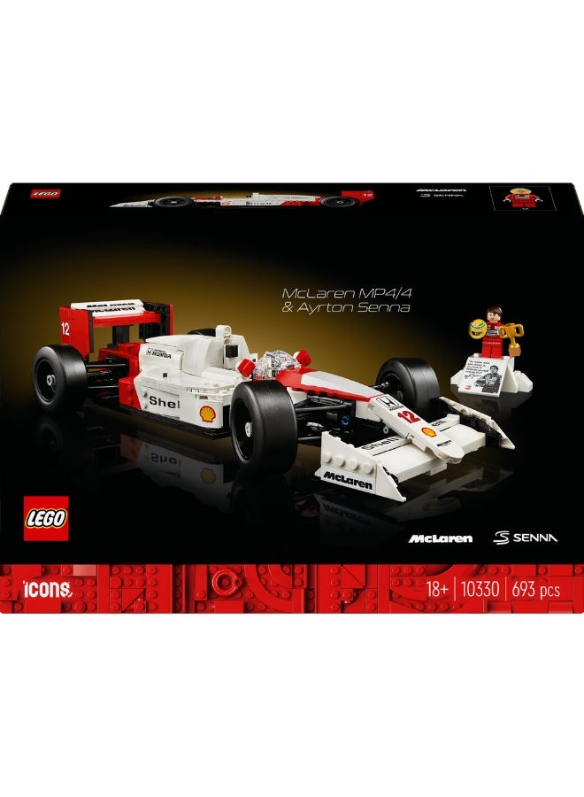LEGO Icons McLaren MP4/4 & Ayrton Senna Set for Adults 10330 (Age 18+, 693 Pieces) - Image 1