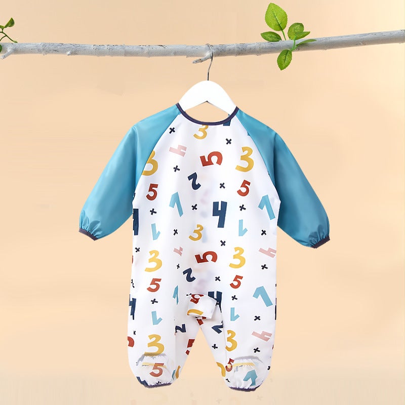 Baby thin coverall sleeping bag spring and summer childrens anti-kick clothes winter baby split leg anti-dressing waterproof anti-dirty four seasons Colorful numbers