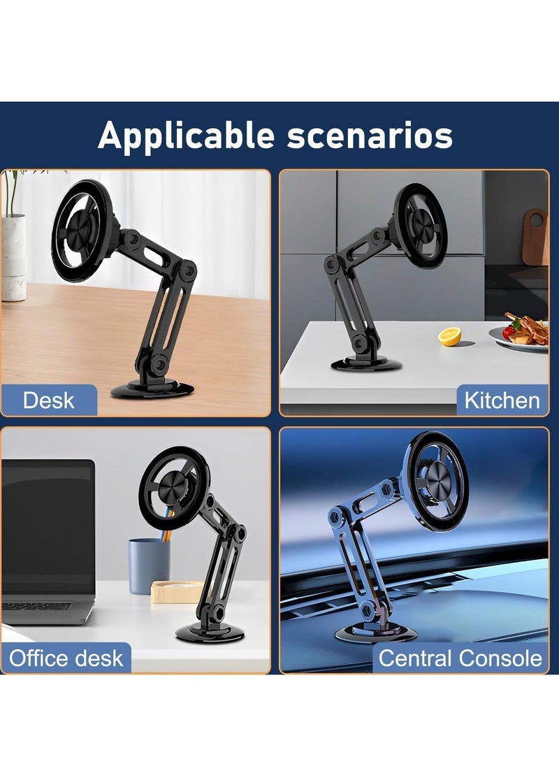 JAJEEK Universal 360° Magnetic Suction Phone Holder for Car | Super Strong Magnet Alloy Folding Phone Mount for Dashboard | Compatible with All Smartphones (Black) – Hands-Free Convenience and Secure Grip - Image 4