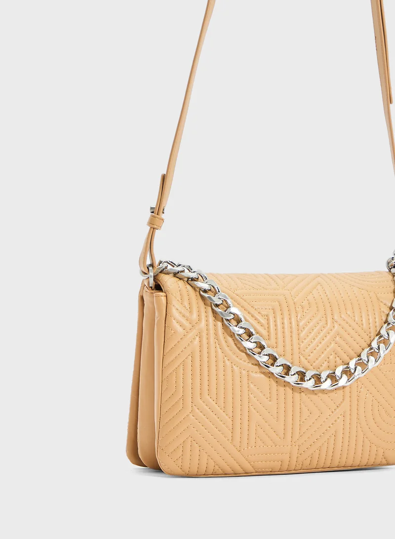 DKNY Desiree Flap Over Chain Detailed Crossbody