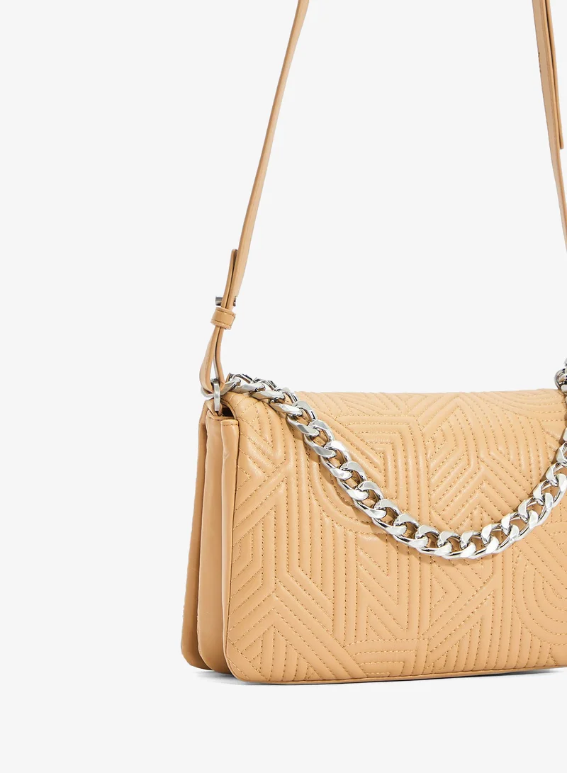 DKNY  Desiree Flap Over Chain Detailed Crossbody for Women | Best Price UAE