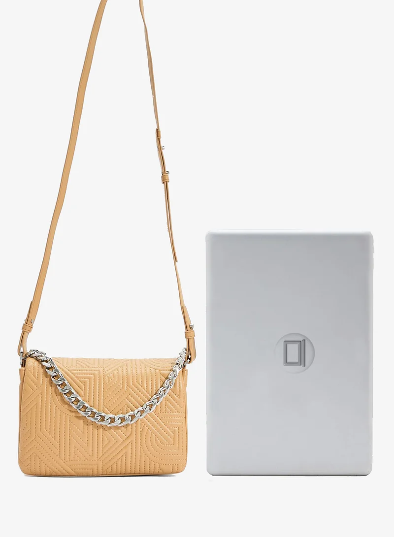 DKNY  Desiree Flap Over Chain Detailed Crossbody for Women | Best Price UAE