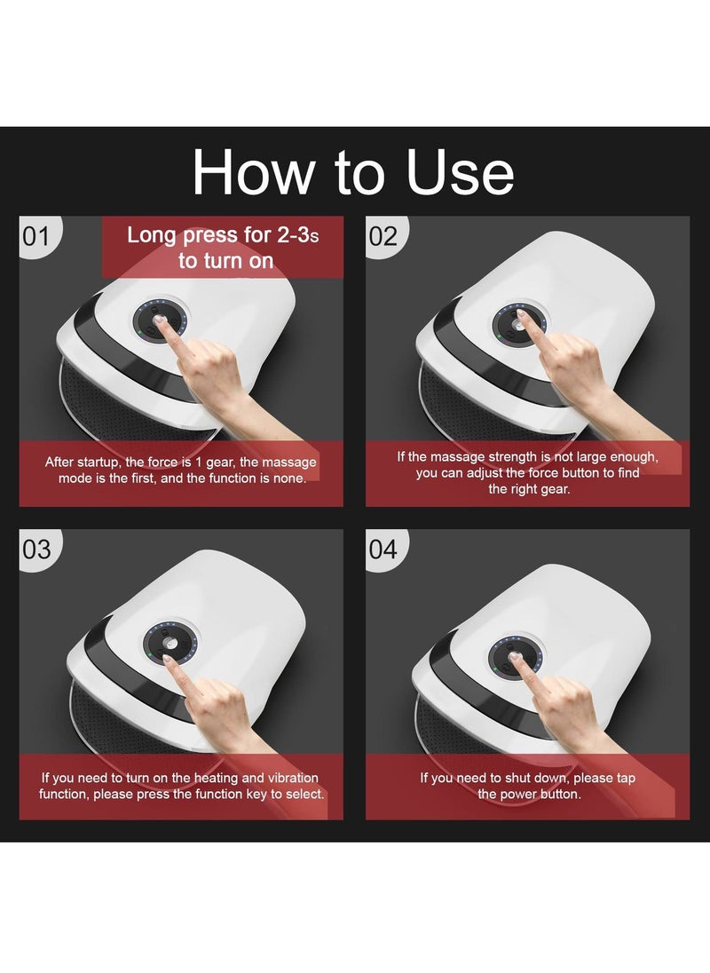 Generic Hand Massager Wireless Hand Massager with Heat, Compression, Rechargeable Cordless Electric Massager for Arthritis, Wrist, Palm, Numbness, Finger Pain Relief (White) - Image 4