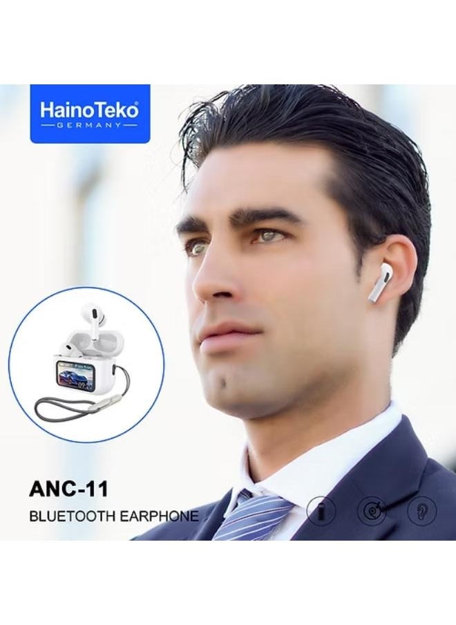 Haino Teko - Haino Teko ANC-11 Wireless airpods Bluetooth Connectivity,Comfortable Fit Long Battery Life,Noise cancellation|Bass Music & Super Clear Mic|(White) - Image 1