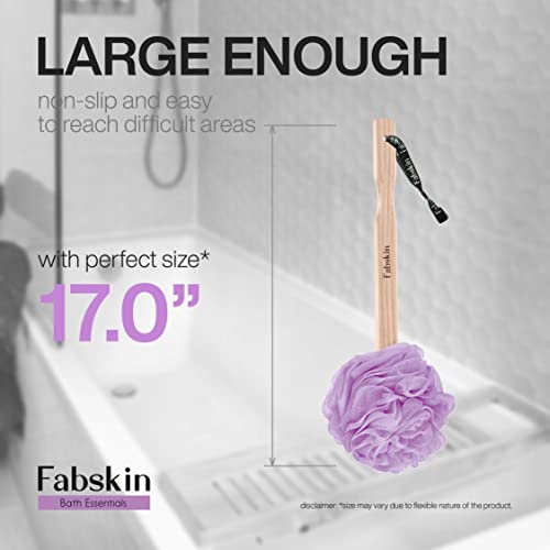 FABSKIN Luxury Back Bathing Loofah With Wooden Handle for Men and Women | Pack of 1 | Loofah For Back Bathing with handle | Back Bathing Loofah Brush | Back Scrubber for Bathing (Purple) - Image 5