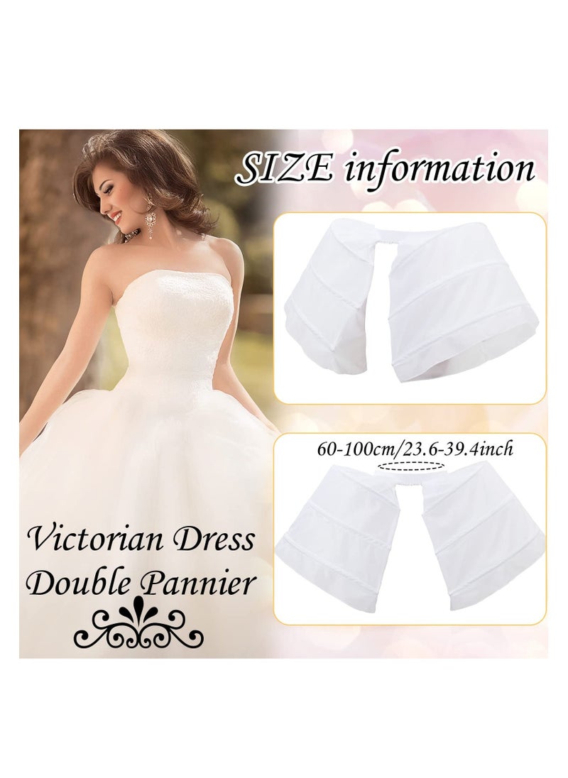Generic - Victorian Dress Pannier, Double Pannier Petticoat, Short Victorian Dress Double Pannier Petticoat, One size for Women Girls Rococo Ball Gown Gothic Victorian Dress Skirt Costume (White) - Image 1