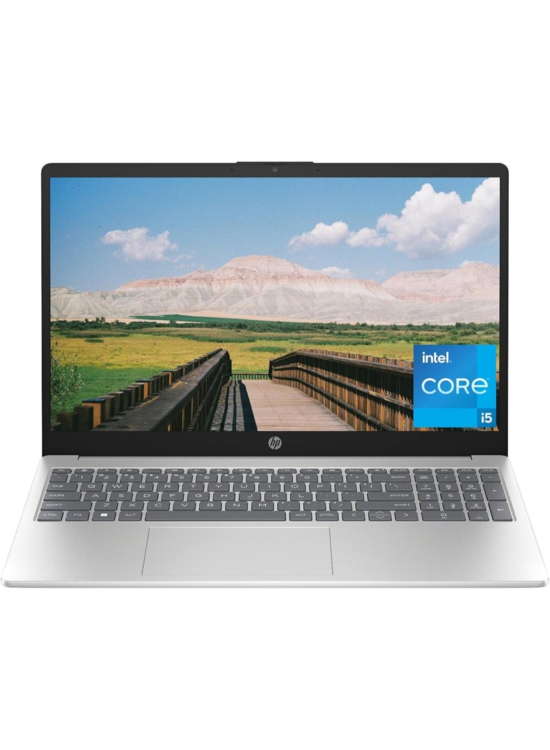 HP 15-fd0498nia Laptop | 13th Gen Intel Core i5-1334U | 8GB DDR4 RAM | 512GB SSD | 15.6" FHD Display | Intel Iris Xe Graphics | Middle East English Keyboard | English Silver - Image 1