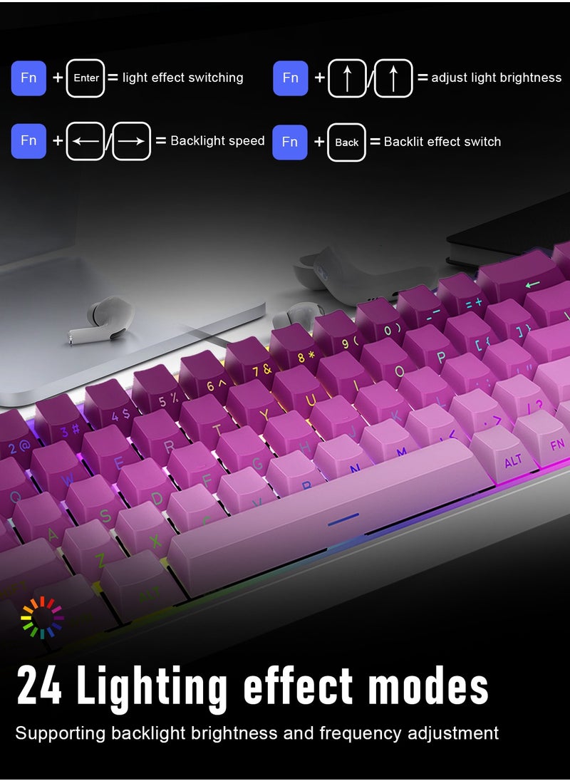 ZIPFORCE - ZIPFORCE Gaming Keyboard,68-Key Mechanical Keyboard, Blue Liner Switches, Type-C Wired Connection, Multi-Color Mixed Backlight, PBT Keycaps, 100 Million Keystroke Lifespan, Hot Swappable Compact Gaming Keyboard - Image 1