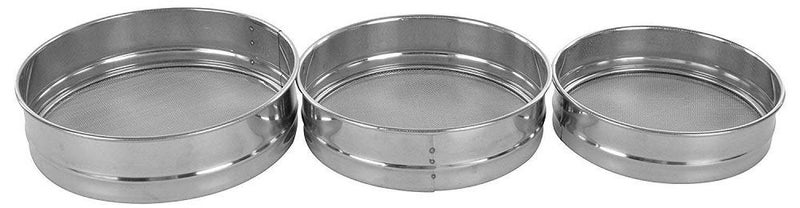 Kytaste Stainless Steel Aata Chalni Strainer Set of 3 Silver 1 Year Warranty - Image 3
