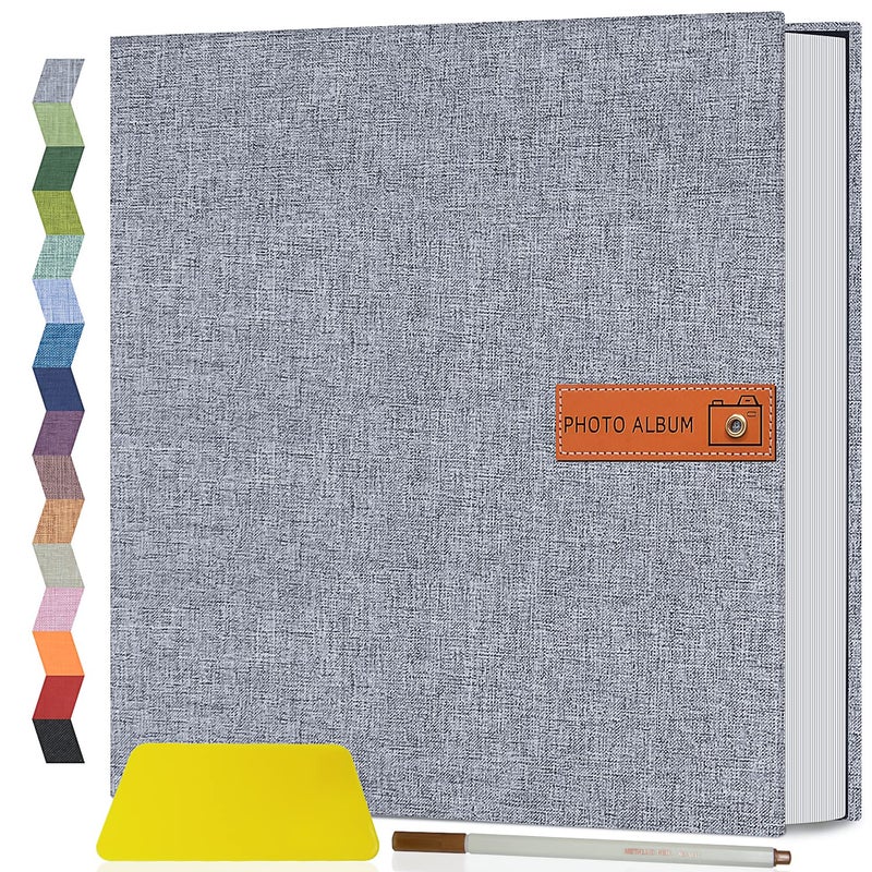 Popotop Large Photo Album Self Adhesive 4x6 5x7 8x10 Scrapbook Album DIY Picture BookGifts for MomFamily Baby and Weddingwith Metal Pen and Plastic Board