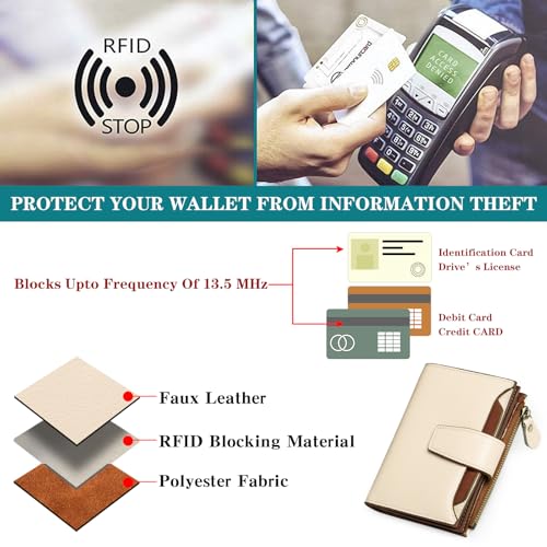 FALAN MULE Small Wallet for Women Leather Bifold Compact RFID Blocking Small Womens Wallet Purse - Image 5