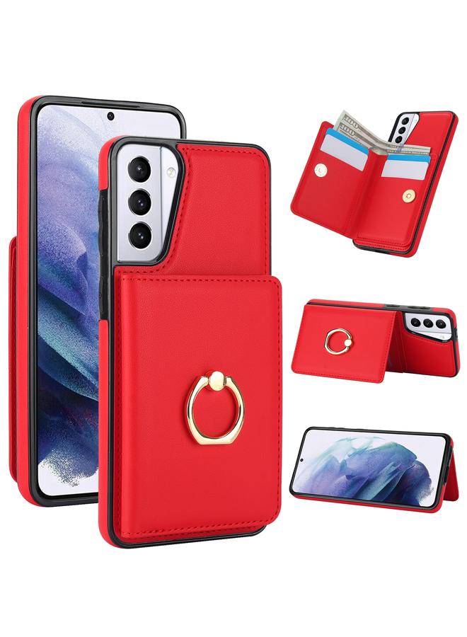 S-TOP Case For Samsung Galaxy S21 FE 5G RFID Anti-theft Card Ring Holder Phone Case - Image 1