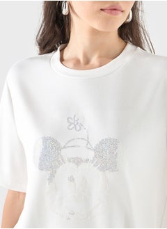 SP Characters Mickey  Mouse  Print Crew Neck T-Shirt  - Image 3
