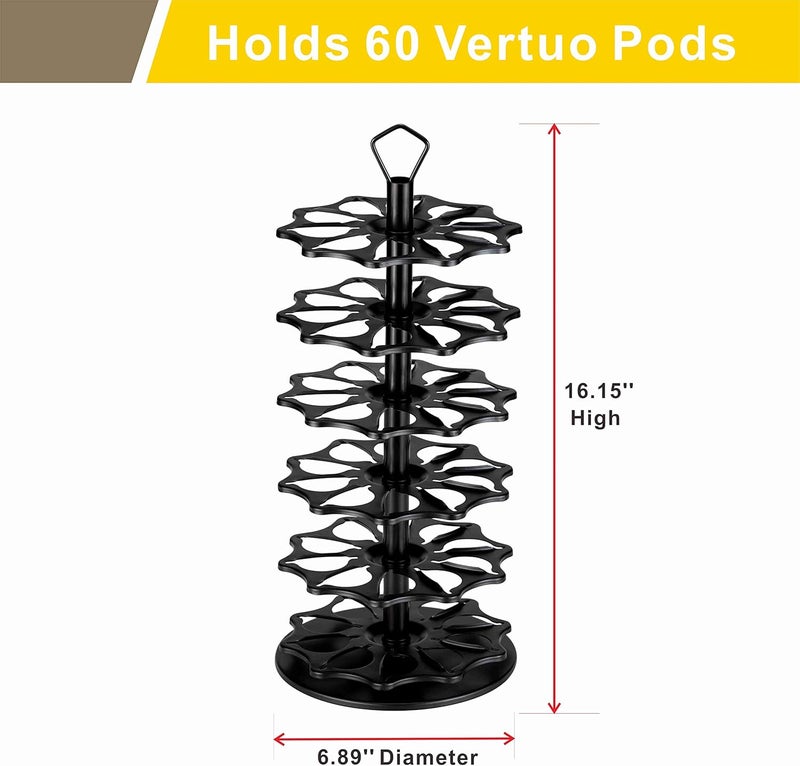 Flagship 6 Tier Coffee Pod Holder Vertuo Carousel Stand Storage for Vertuoline Pod (60 Pods Capacity) - Image 1