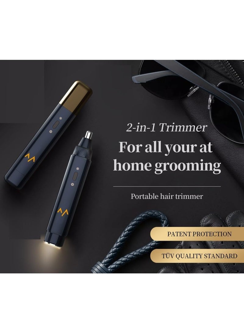 7MD 2 in 1 Portable Hair Trimmer, Electric Facial Epilator and Shaver for Women and Men, USB Rechargeable Grooming Tool, Compact Travel Size Dual Head Hair Remover, Safe and Gentle Trimmer - Image 5