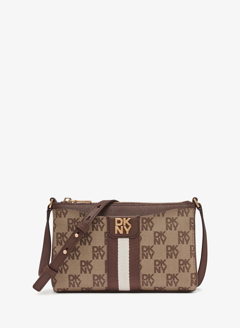 DKNY Nuri Logo Zip Through Crossbody - Image 1