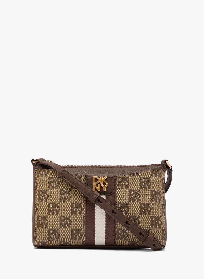 DKNY Nuri Logo Zip Through Crossbody - Image 1