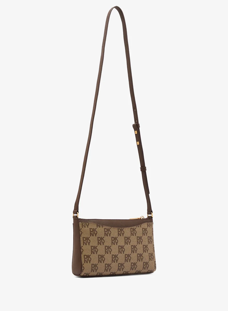 DKNY Nuri Logo Zip Through Crossbody