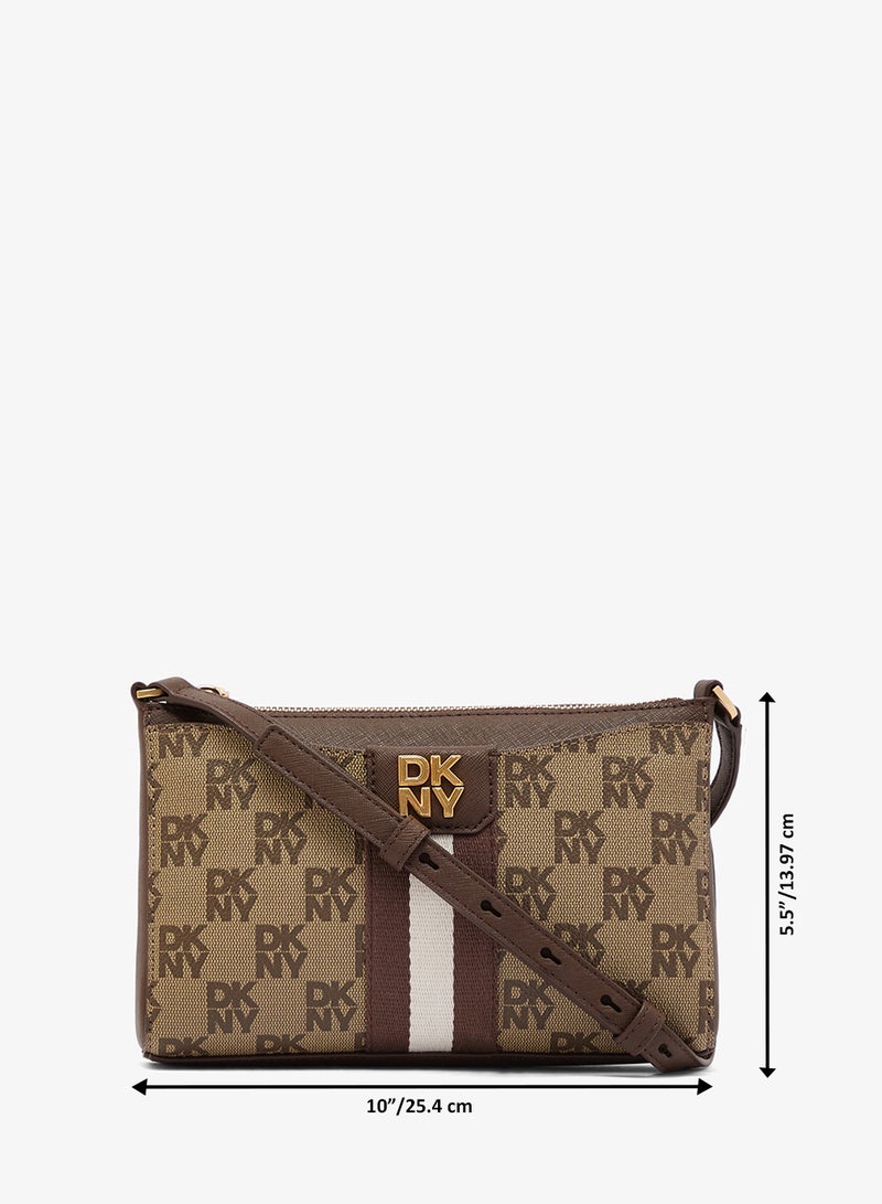 DKNY Nuri Logo Zip Through Crossbody - Image 5