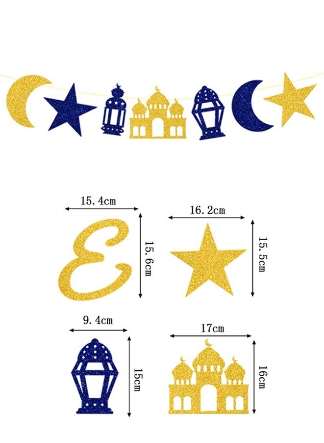 Muyixin لافتة رمضان كريم لامعة كلمات رمضان السعيدة نجوم وهلال، لافتة تزيين عيد مبارك لاحتفالات رمضان كريم، تزيين الذكرى المنزلية وغرفة النوم وباب المدخل - Image 3