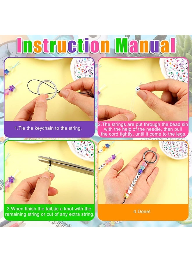 Quantum DIY Keychain Making Kit, Jewelry Making Supplies Beads, for Party Favor Gift Backpack Accessories Holiday Decoration - Image 2