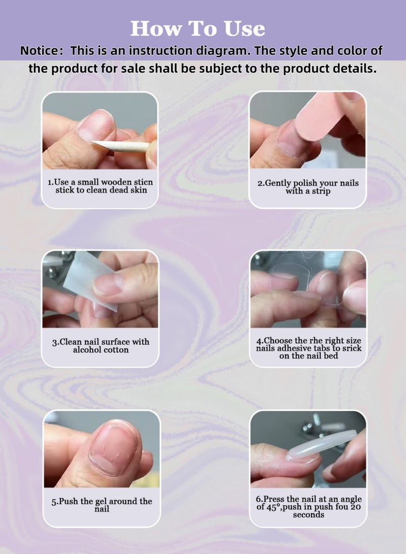 French Press-on Nails 12 Pieces: Pink Ombre Artificial Nails with Yellow & Green Hearts - Cute & Classy Design. Safe Removal at Home + Glue Kit Included. - Image 3