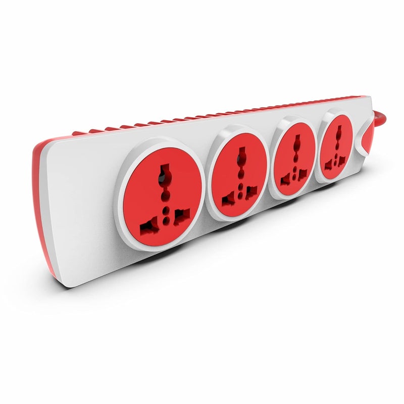 FYBROS Fybros Qubic 4X1 Extension Cord Extension Box Power Strip with International Sockets Extension10 AMP Output 2 Year Warranty 5 Meter Heavy Duty Cable Surge and Spike Guard Made in India  - Image 1