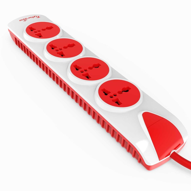 FYBROS Fybros Qubic 4X1 Extension Cord Extension Box Power Strip with International Sockets Extension10 AMP Output 2 Year Warranty 5 Meter Heavy Duty Cable Surge and Spike Guard Made in India  - Image 4